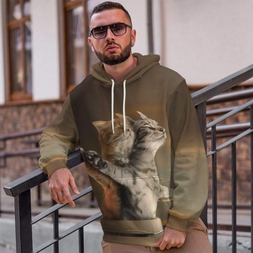 Gearhuman 3D Titanic Cat Custom Hoodie Apparel GN170816 3D Custom Fleece Hoodies