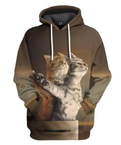 Gearhuman 3D Titanic Cat Custom Hoodie Apparel GN170816 3D Custom Fleece Hoodies Hoodie S 