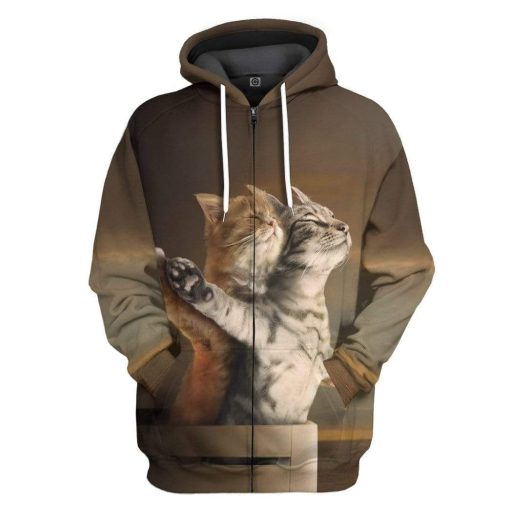 Gearhuman 3D Titanic Cat Custom Hoodie Apparel GN170816 3D Custom Fleece Hoodies Zip Hoodie S