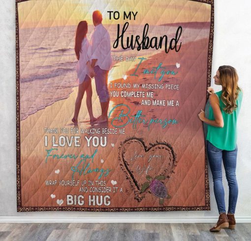 Gearhuman 3D To My Husband Quilt GK13019 Quilt Quilt Twins