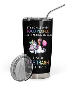 Gearhuman 3D Toxic People Stop Talking To You Custom Name Design Vacuum Insulated Tumbler GV11095 Tumbler 20oz 