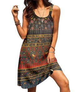 Gearhuman 3D Traditional Thai Pattern Sleeveless Beach Dress ZK2406218 Beach Dress Beach Dress S 