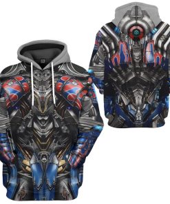 Gearhuman 3D Transformer Optimus Prime Custom Tshirt Hoodie Apparel GW13018 3D Apparel