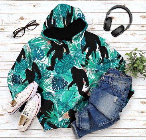 Gearhuman 3D Tropical Bigfoot Custom Hoodie Apparel GV180812 3D Custom Fleece Hoodies