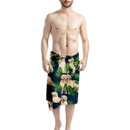 Gearhuman 3D Tropical Golden Retrievers Beach Towel ZK1905215 Towel