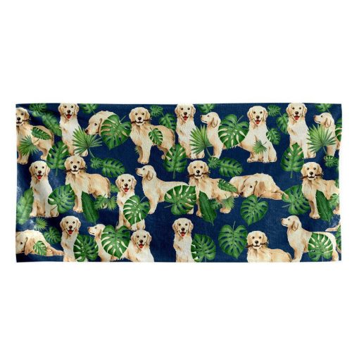 Gearhuman 3D Tropical Golden Retrievers Beach Towel ZK1905215 Towel Towel 60''x30''