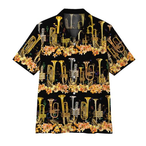 Gearhuman 3D Trumpet Hawaii Shirt ZZ2506218 Short Sleeve Shirt Short Sleeve Shirt S