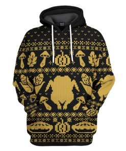Gearhuman 3D Turkey Thanksgiving Ugly Sweaters Custom Hoodie Apparel GV07101 3D Apparel Hoodie S 