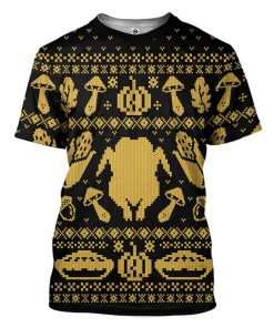 Gearhuman 3D Turkey Thanksgiving Ugly Sweaters Custom Tshirt Apparel GV07101 3D T-shirt T-Shirt S 