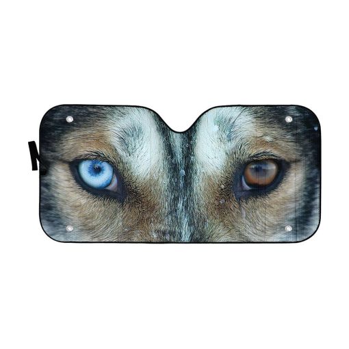 Gearhuman 3D Two-Color Eyes Wolf Sunshade ZK0707211 Auto Sunshade 57''x27.5''