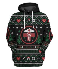 Gearhuman 3D Ugly Nurse Christmas Sweaters Custom Hoodie Apparel GW141018 3D Apparel Hoodie S 