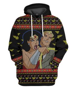 Gearhuman 3D Ugly Woder woman Yelling At Cheetah Custom Hoodie Apparel GL25082 3D Custom Fleece Hoodies Hoodie S 