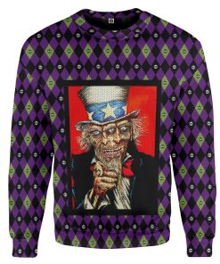 Gearhuman 3D Uncle Sam Zombie Halloween Ugly Sweater Custom Sweatshirt Apparel GV01097 Sweatshirt Sweatshirt S 