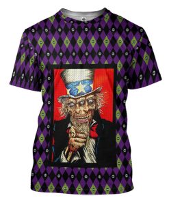 Gearhuman 3D Uncle Sam Zombie Halloween Ugly Sweater Custom Tshirt Apparel GV01097 3D T-shirt T-Shirt S 