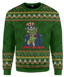 Gearhuman 3D Uncle Sam Zombie Ugly Sweater Halloween Custom Sweatshirt Apparel GV01096 Sweatshirt Sweatshirt S 