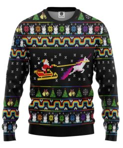 Gearhuman 3D Unicorn Xmas Ugly Christmas Sweater Custom Sweatshirt Apparel GV07106 Sweatshirt Sweatshirt S 
