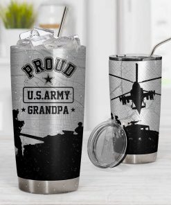 Gearhuman 3D US Army Custom Design Vacuum Insulated Tumbler GH26101 Glitter Tumbler Grandpa 20oz 
