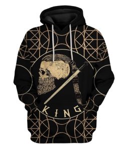Gearhuman 3D Viking King Ragnar Custom Fleece Hoodies Apparel GA09035 3D Custom Fleece Hoodies Hoodie S 