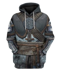 Gearhuman 3D Vikings Armor Custom Fleece Hoodies Apparel GM28021 3D Custom Fleece Hoodies Hoodie S 