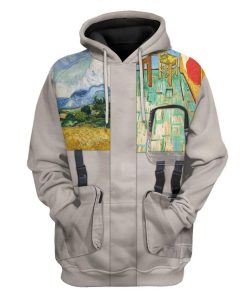 Gearhuman 3D Vincent Van Gogh Hip Hop Jackets Custom Hoodie Apparel GC15073 3D Custom Fleece Hoodies Hoodie S 
