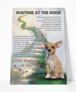 Gearhuman 3D Waiting At The Door Chihuahua Canvas GK02023 Canvas 1 Piece Non Frame M