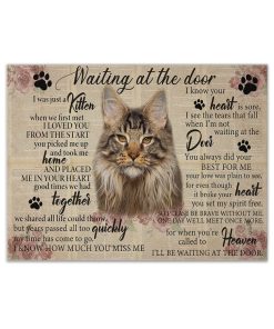 Gearhuman 3D Waiting At The Door Maine Coon Custom Canvas GB25011 Canvas 1 Piece Non Frame M