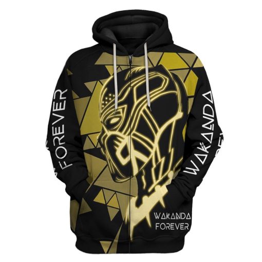 Gearhuman 3D Wakanda Forever Custom Hoodie Apparel GV03098 3D Custom Fleece Hoodies Zip Hoodie S
