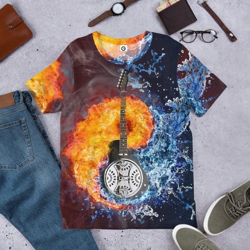 GearHuman 3D Water Fire Dobro Guitar Hoodie GR12013 3D Apparel