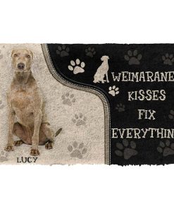 Gearhuman 3D Weimaraner Kisses Fix Anything Custom Name Doormat GV03039 Doormat Doormat S(15,8''x23,6'')