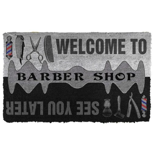 Gearhuman 3D Welcome To Barber Shop Doormat ZK0906213 Doormat Doormat S(15,8inchx23,6inch)