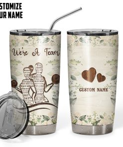 GearHuman 3D We're A Team Custom Name Tumbler GR18066 Tumbler Short 20oz 
