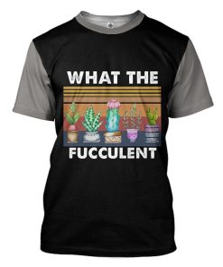 Gearhuman 3D What The Fucculent Black Custom Tshirt Apparel GV29092 3D T-shirt T-Shirt S 