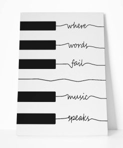 Gearhuman 3D Where Words Fail Piano Custom Canvas GB18021 Canvas 1 Piece Non Frame M
