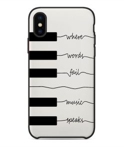 Gearhuman 3D Where Words Fail Piano Custom Phonecase GB18022 Glass Phone Case Iphone X
