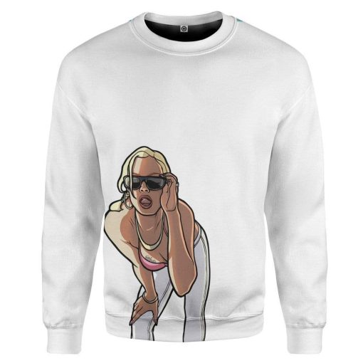 Gearhumans 3D White GTA San Andreas Custom Apparel 9 Gearhuman 3D White GTA San Andreas Custom Apparel GS11062 3D Custom Fleece Hoodies Long Sleeve S