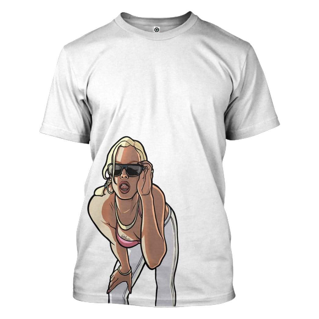 Gearhumans 3D White GTA San Andreas Custom Apparel 3 Gearhuman 3D White GTA San Andreas Custom Apparel GS11062 3D Custom Fleece Hoodies T-Shirt S