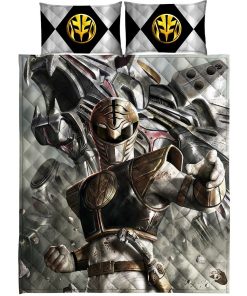 Gearhuman 3D White Power Ranger Custom Quilt Set GW12016 Quilt Set Quilt Set Twin 