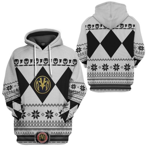 Gearhuman 3D White Power Ranger Custom Tshirt Hoodie Apparel CW29109 3D Apparel