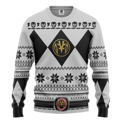 Gearhuman 3D White Power Ranger Custom Tshirt Hoodie Apparel CW29109 3D Apparel Long Sleeve S