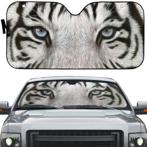 Gearhuman 3D White Tiger Eyes Car Sunshade ZK3006212 Auto Sunshade