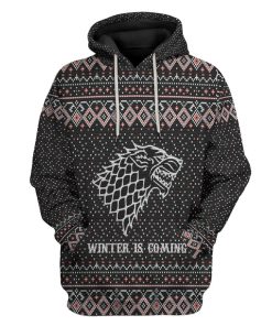 Gearhuman 3D Winter Is Coming Ugly Sweater Custom Hoodie Apparel GC081015 3D Apparel Hoodie S 
