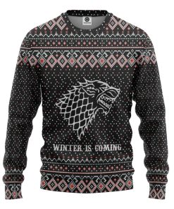 Gearhuman 3D Winter Is Coming Ugly Sweater Custom Sweatshirt Apparel GC081015 Sweatshirt Sweatshirt S 