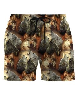 Gearhuman 3D Wolf Beach Short ZZ3105215 Men Shorts Beach Shorts / S 