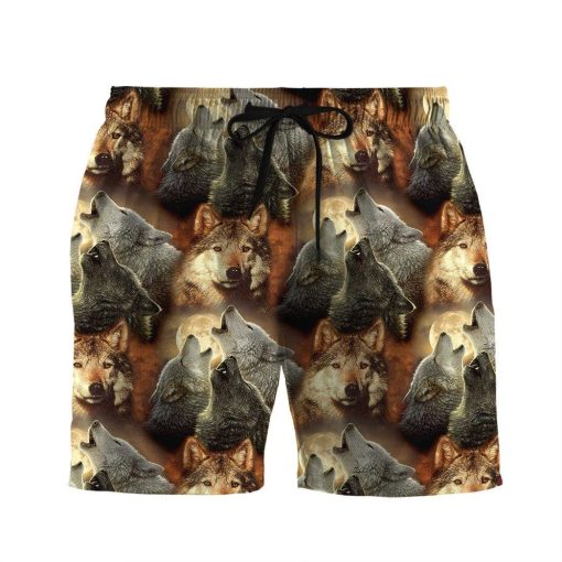 Gearhuman 3D Wolf Beach Short ZZ3105215 Men Shorts Beach Shorts / S