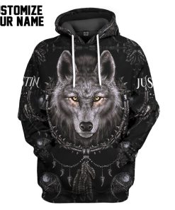Gearhuman 3D Wolf Dreamcatcher Custom Name Tshirt Hoodie Apparel GB100310 3D Apparel Hoodie S