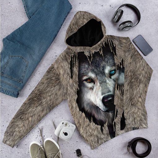 Gearhuman 3D Wolf Fleece Tshirt Hoodie Apparel ZZ08072133 3D Apparel