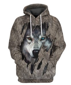 Gearhuman 3D Wolf Fleece Tshirt Hoodie Apparel ZZ08072133 3D Apparel Hoodie S