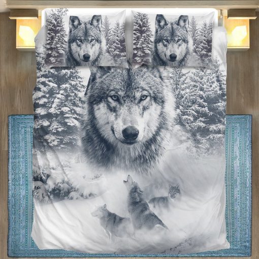 Gearhuman 3D Wolf Snow Bedding Set GB11033 Bedding Set