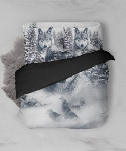 Gearhuman 3D Wolf Snow Bedding Set GB11033 Bedding Set Twin 3PCS