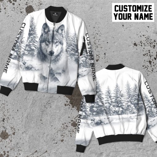 Gearhuman 3D Wolf Snow Custom Name Bomber GB03035 Bomber